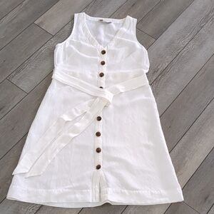 NWOT LOFT Linen Dress with Button Detailing
